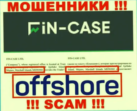 Marshall Islands - оффшорное место регистрации мошенников Fin Case, опубликованное на их сайте