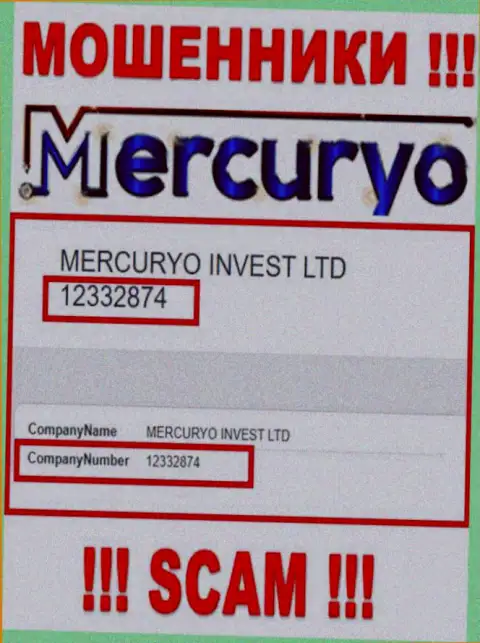 Номер регистрации мошеннической организации Mercuryo - 12332874