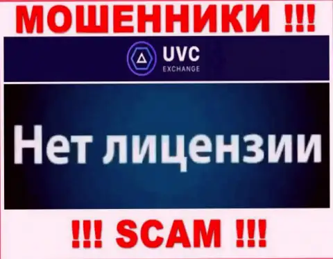 У мошенников UVC Exchange на сайте не приведен номер лицензии на осуществление деятельности компании !!! Будьте очень осторожны