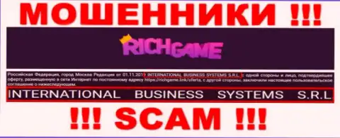 Контора, владеющая мошенниками Rich Game - это NTERNATIONAL BUSINESS SYSTEMS S.R.L.
