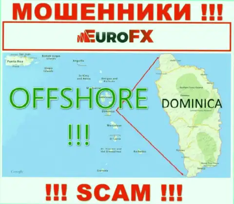 Dominica - оффшорное место регистрации мошенников EuroFX Trade, предложенное на их ресурсе