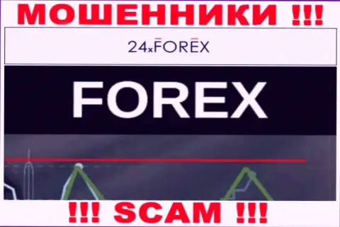 Не вводите денежные активы в 24XForex, направление деятельности которых - Форекс