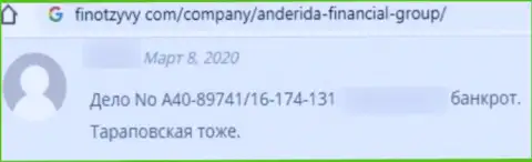 Мнение о Anderida - воруют финансовые вложения