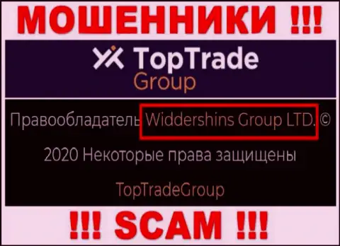 Данные о юридическом лице Top TradeGroup на их официальном web-сайте имеются - это Widdershins Group LTD