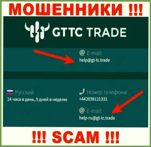 GT TC Trade - это АФЕРИСТЫ !!! Данный адрес электронного ящика расположен у них на официальном портале
