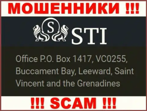 Saint Vincent and the Grenadines - это юридическое место регистрации организации STI