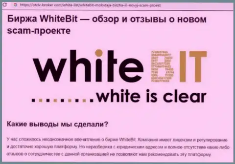White Bit - это контора, совместное сотрудничество с которой доставляет только потери (обзор деяний)