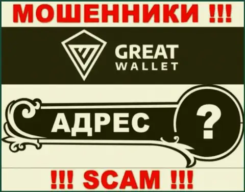 Вы не разыщите информации о юридическом адресе регистрации компании Great Wallet - это КИДАЛЫ !!!