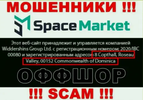 Не нужно взаимодействовать, с такими мошенниками, как контора Space Market, так как прячутся они в офшоре - 8 Coptholl, Roseau Valley 00152 Commonwealth of Dominica
