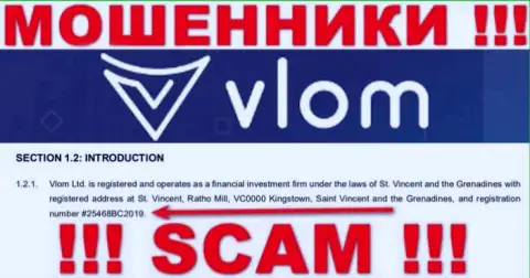 Регистрационный номер компании Vlom, которую стоит обходить десятой дорогой: 25468BC2019