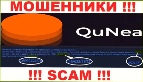 Мошенники QuNea Com не прячут лицензию на осуществление деятельности, опубликовав ее на информационном сервисе, однако будьте внимательны !