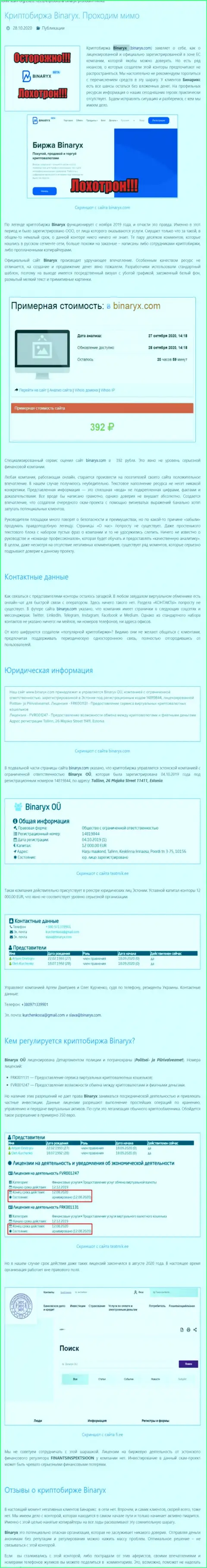 Binaryx Com - это МОШЕННИКИ ! Присваивание вкладов гарантируют (обзор мошеннических деяний конторы)