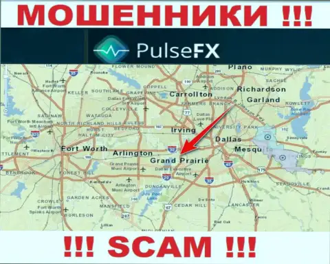 PulseFX - это обманная контора, зарегистрированная в офшорной зоне на территории Grand Prairie, Texas