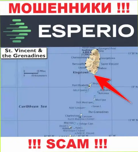 Оффшорные internet-мошенники Esperio Org скрываются вот тут - Kingstown, St. Vincent and the Grenadines