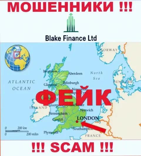 Настоящую инфу о юрисдикции Blake Finance Ltd не найти, на сайте организации только лишь ложные данные