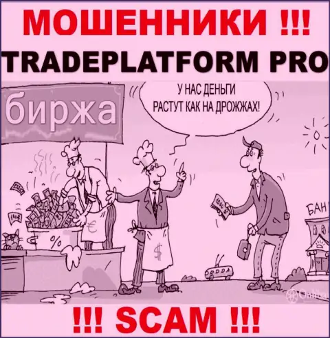 Заработка с компанией TradePlatform Pro Вы не увидите - слишком рискованно вводить дополнительные финансовые средства