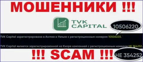 Будьте крайне осторожны, присутствие номера регистрации у компании TVK Capital (10506220) может быть ловушкой