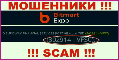 302914 - VFSC - это номер регистрации Bitmart Expo, который предоставлен на официальном веб-сервисе конторы
